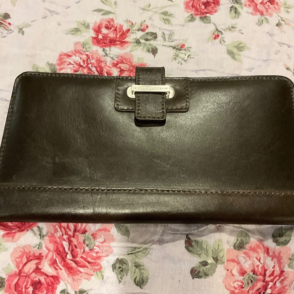 CUTTER and BUCK Passport Travel Wallet Holder Brown Genuine Leather